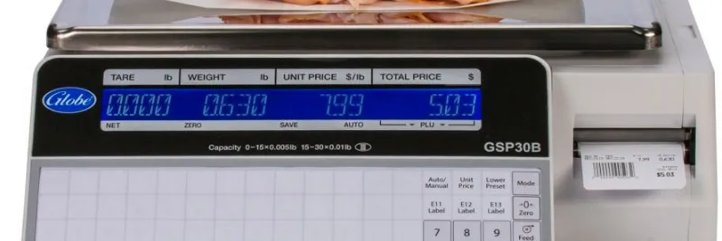 Globe Label Printing Scale GSP30B Instruction Manual | Setup & Operations