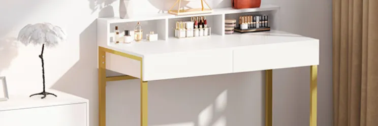 Greenforest Vanity Desk with 2 Drawers User Guide