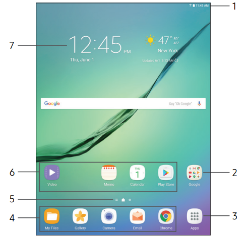 Samsung Tab S2 T810-Home Screen