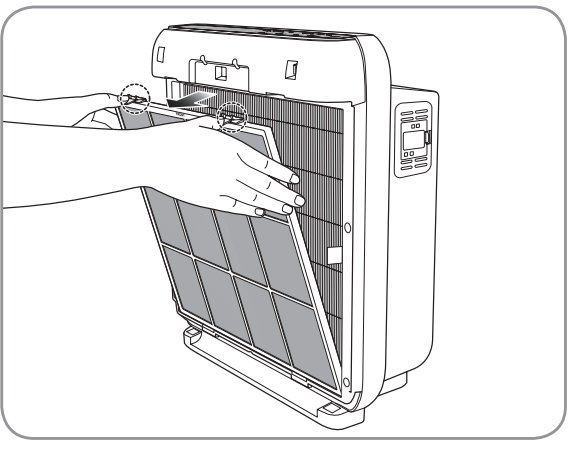 coway_air_purifier_ap-1512hh-press_down_on_the_top_clip.png