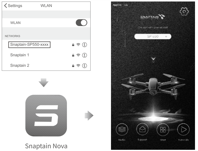 snaptain_foldable_gps_drone_sp550.gyro-mobile_apps.png