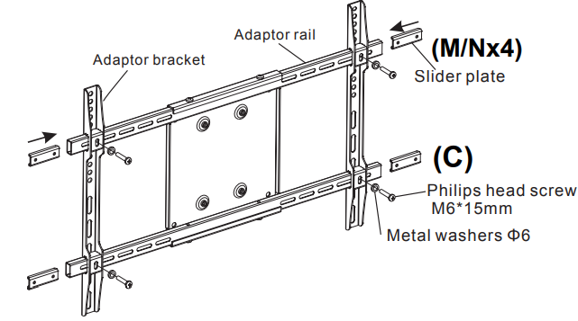 aeon_full_motion_tv_wall_mount_aeon-45250_assemble_the_adaptor_plate.png
