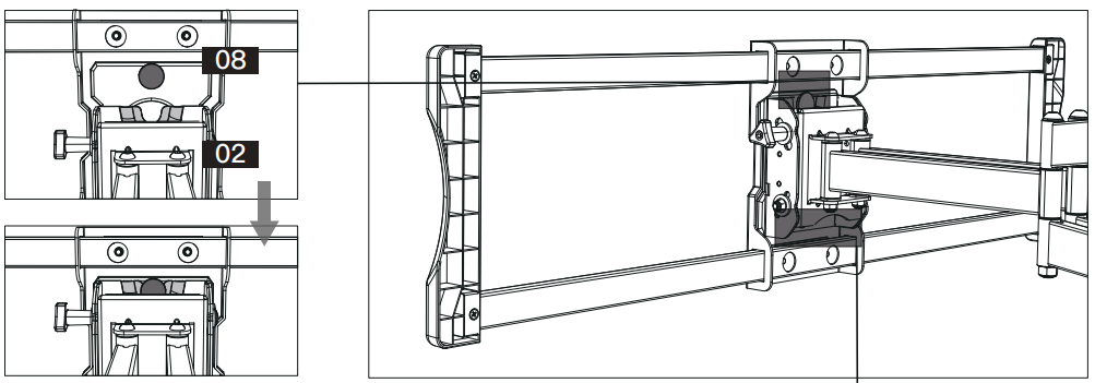 perlesmith_tv_wall_mount_pslf6-secure_front_support_to_arm_assembly.png