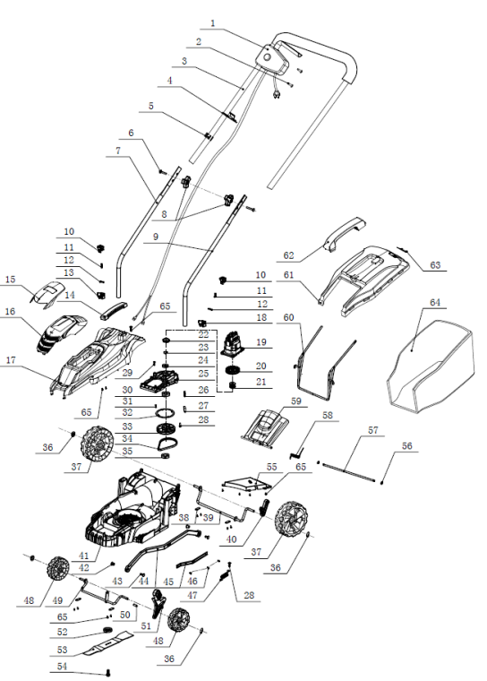 webb_weer33_1300w_electric_lawnmower-parts_diagram.png