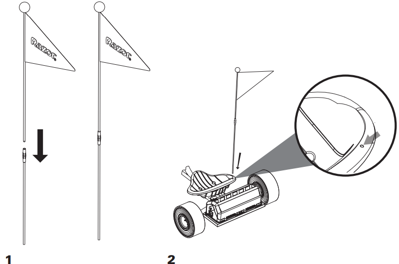 attaching_flag_razor_dxt_electric_drift_trike.png