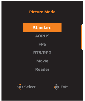 quick_menu_of_aorus_gigabyte_tactical_gaming_monitor_cv27q.png