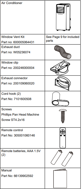 included_parts_westinghouse_portable_room_air_conditioner_wpac10000.png