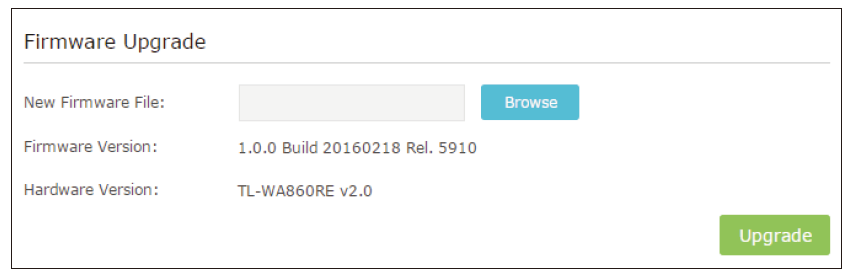 TP-Link Wi-Fi Range Extender TL-WA860RE-Upgrade the Firmware