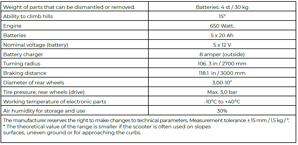 Veleco Luxury Electric Scooter ZT63-parameters A