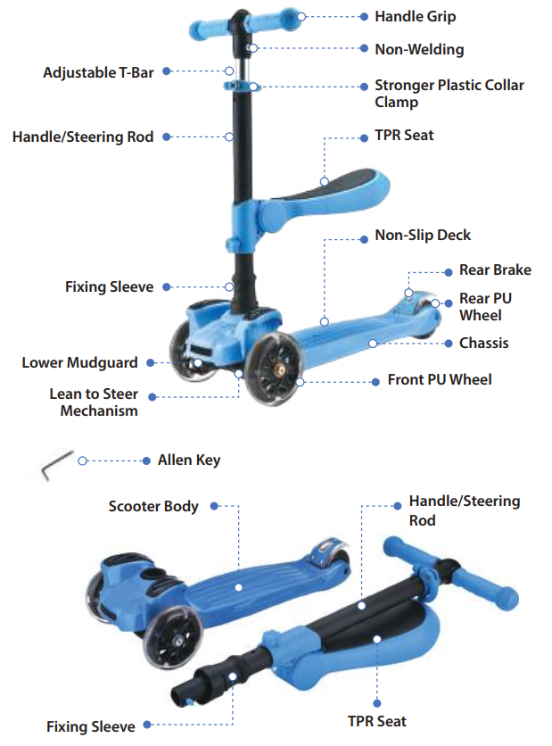 Pyle USA Hurtle Scootkid Kids Scooter HURFS66-FEATURES