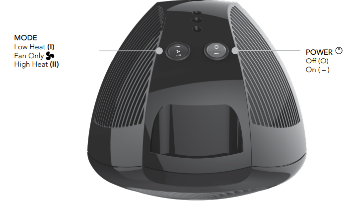 Vornado Personal Heater VH202-CONTROLS
