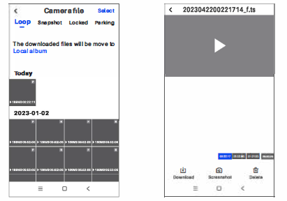 Smart Wifi Dash Cam P1DUO-Camera File