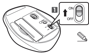 Wireless Mouse M-XGL10BB-Turning the power on