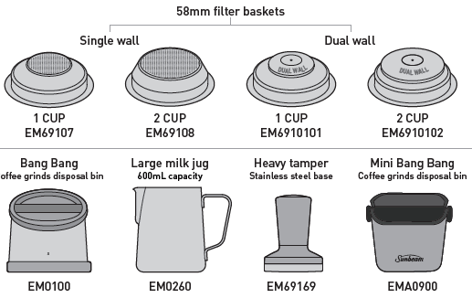 Sunbeam Espresso Machine EMM7200-Accessories Available for Purchase