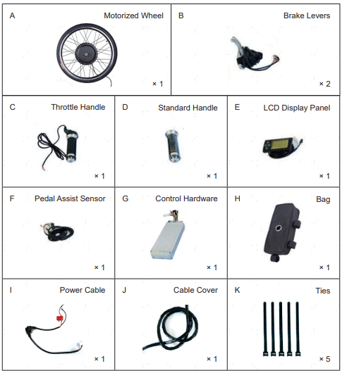 Support Pro Bike Conversion Kit EBK-K261-FT-list