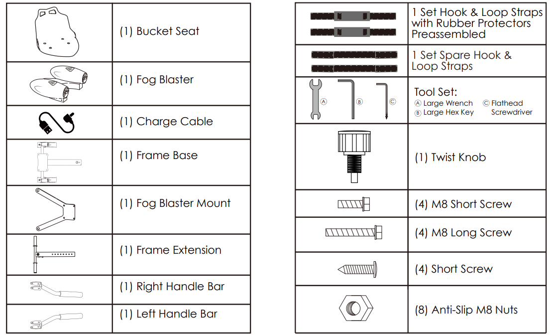 Hover-1 Electric Scooter Assembly Falcon-1-list