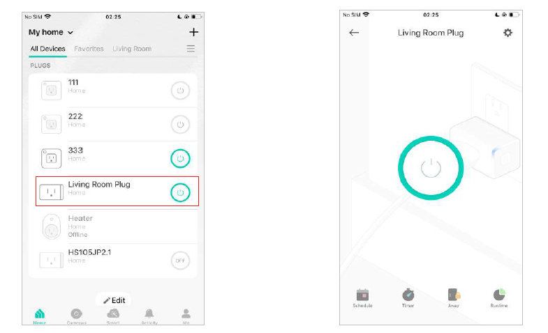 TP-Link Kasa Smart Wi-Fi Plug HS100-Device Controls