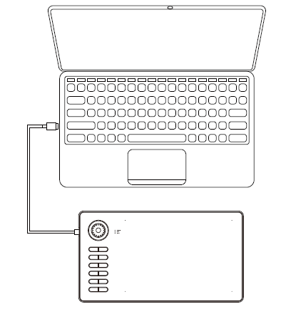 CaptureVeiik Battery Free Graphic Pen Tablet A15Pro-Tablet Connection
