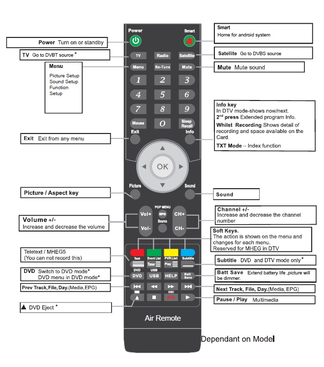 Ferguson TVs 24-Inch Smart TV F2420RTS-remote