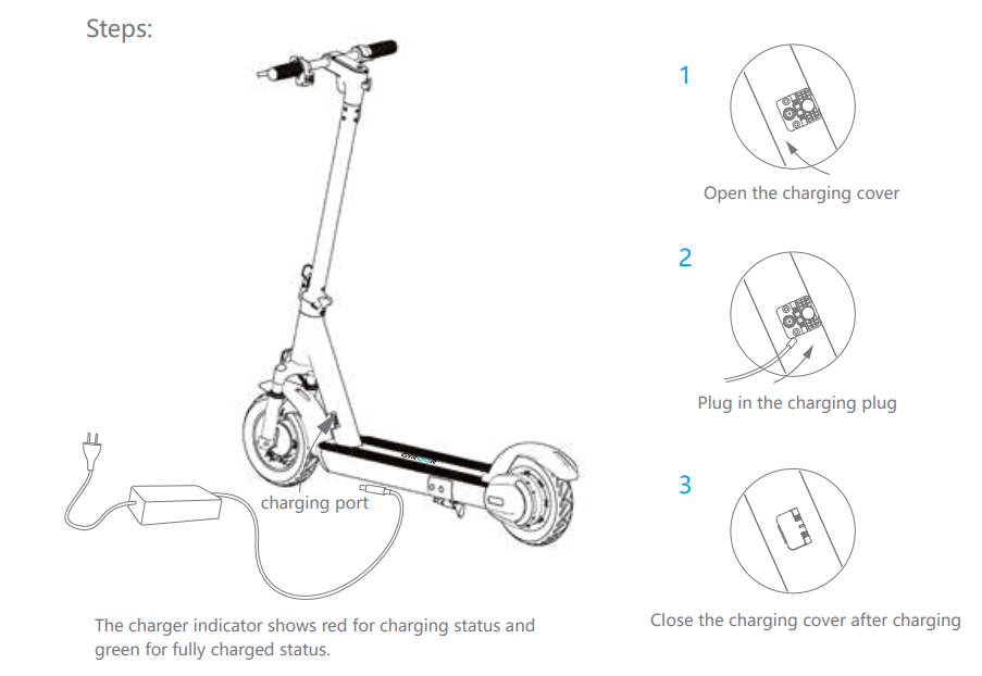 Gyroor Shock Absorbers Electric Scooter X8-charging