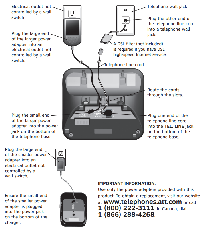 AT&T DECT 6.0 Cordless Telephone EL52200-installation