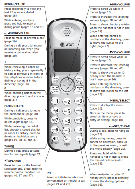 AT&T DECT 6.0 Cordless Telephone EL52200-overview