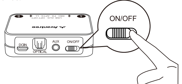 Avantree Wireless Headphone Transmitter Set BTHT-Turn on both devices