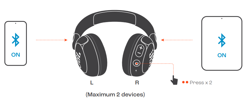 JBL Junior 320BT Headphones-MULTI-POINT CONNECTION