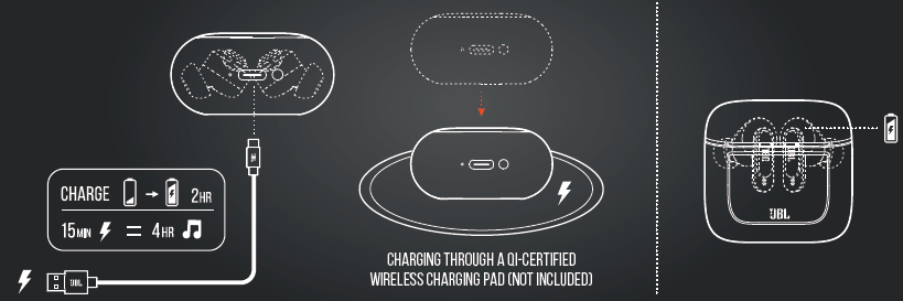 JBL Tour Pro 2 Earphones-Charging