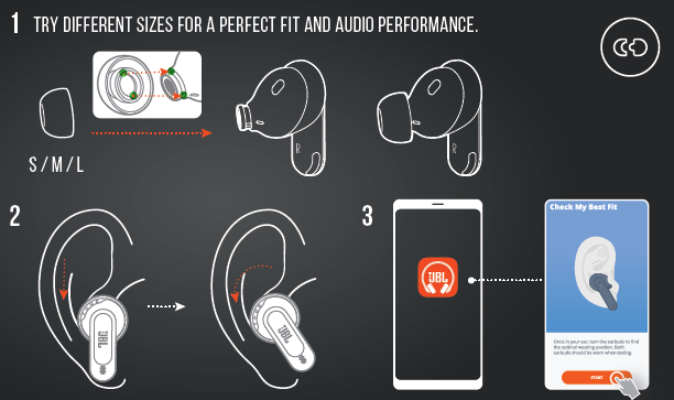 JBL Tour Pro 2 Earphones-how to wear