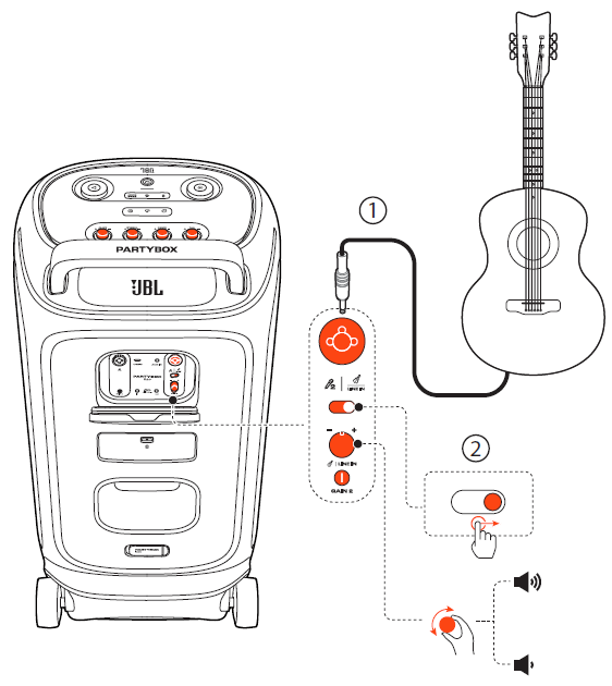 JBL PartyBox 520 Speakers-USAGE-N