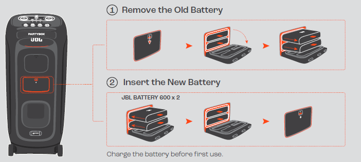 JBL PartyBox 720 Speakers-BATTERY REPLACEMENT
