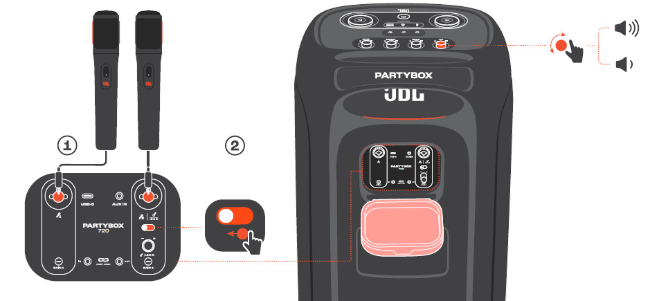 JBL PartyBox 720 Speakers-MICROPHONE