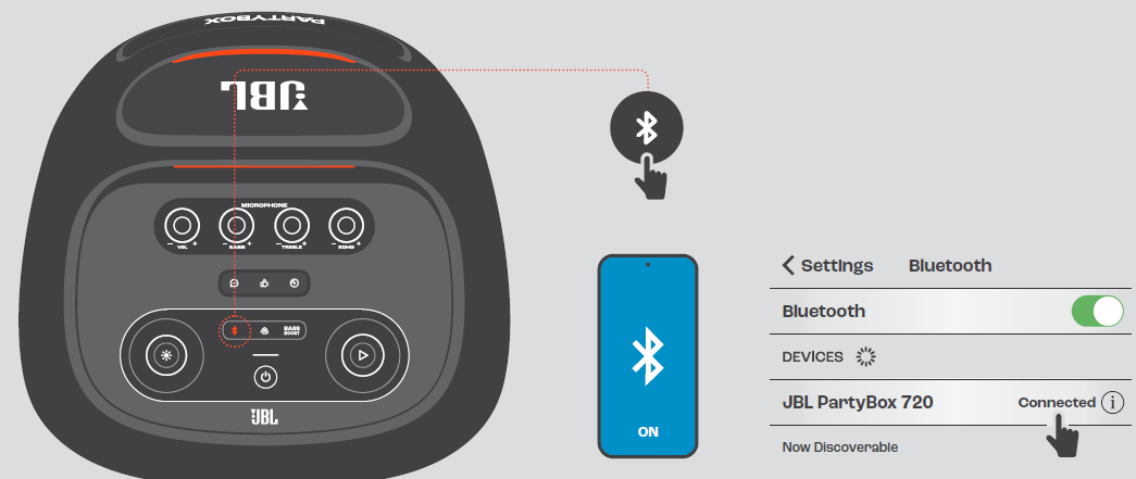 JBL PartyBox 720 Speakers-PAIRING