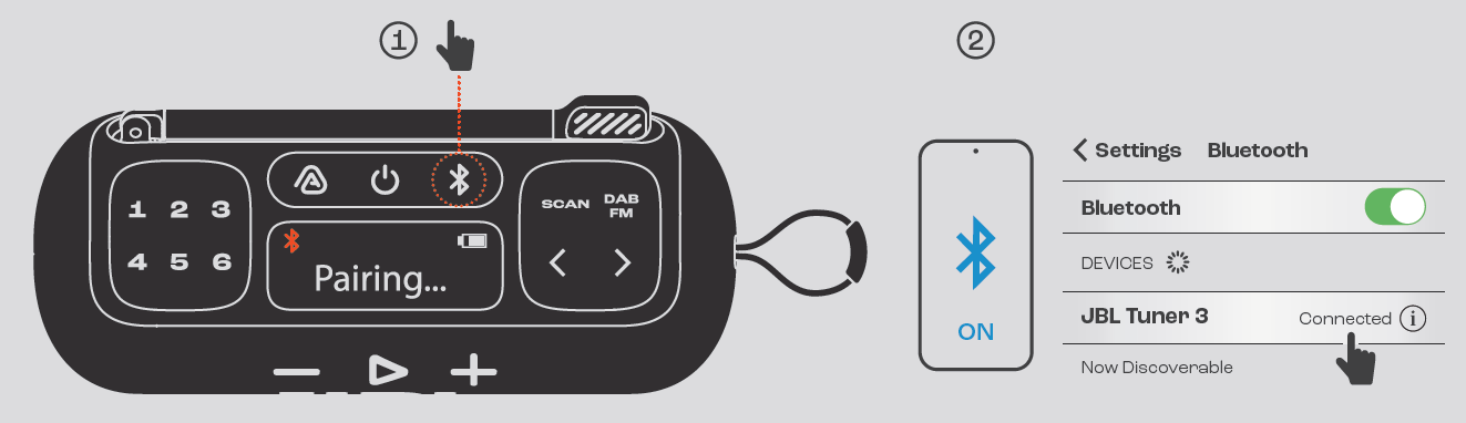 JBL Tuner 3 Speaker-BLUETOOTH PAIRING
