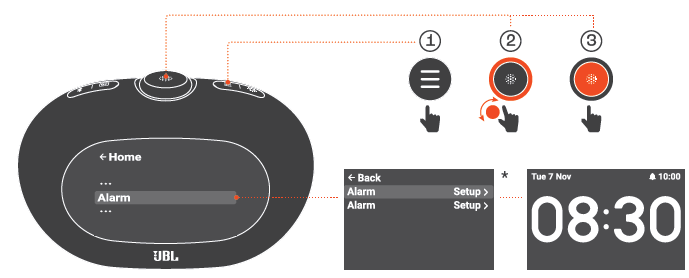 JBL Horizon 3 Speakers-ALARM SETTING