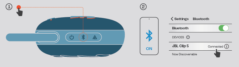 JBL Clip 5 Speakers-BLUETOOTH PAIRING
