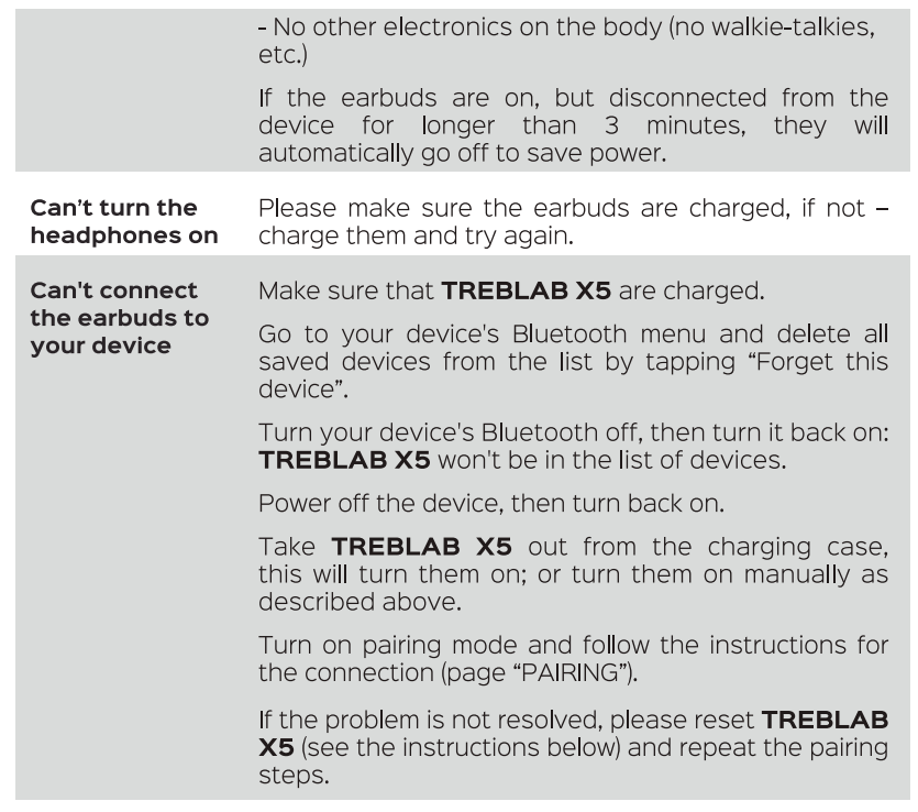 treblab X5 Truly Wireless Earbuds-TROUBLESHOOT-A