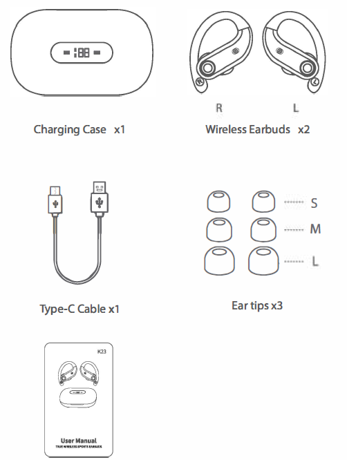 K23 True Wireless Sport Headphones-box