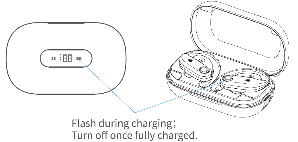K23 True Wireless Sport Headphones-charging