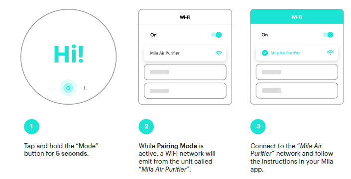 Mila Air 3 Air Purifier-Pairing Mode