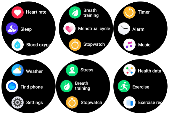 Loddery Smart Sports Watch ID217-Application list