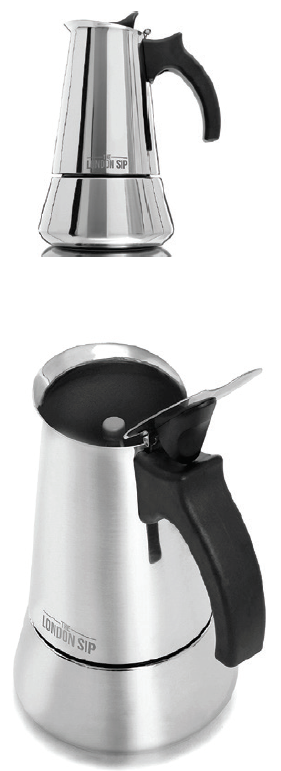 The London Sip Stainless Steel Stovetop Espresso Maker-Brewing Method B