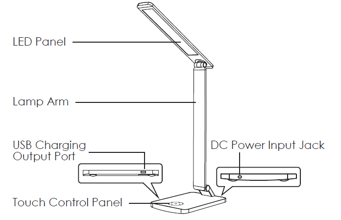 Aukey LED Desk Lamp LT-ST31-Diagram
