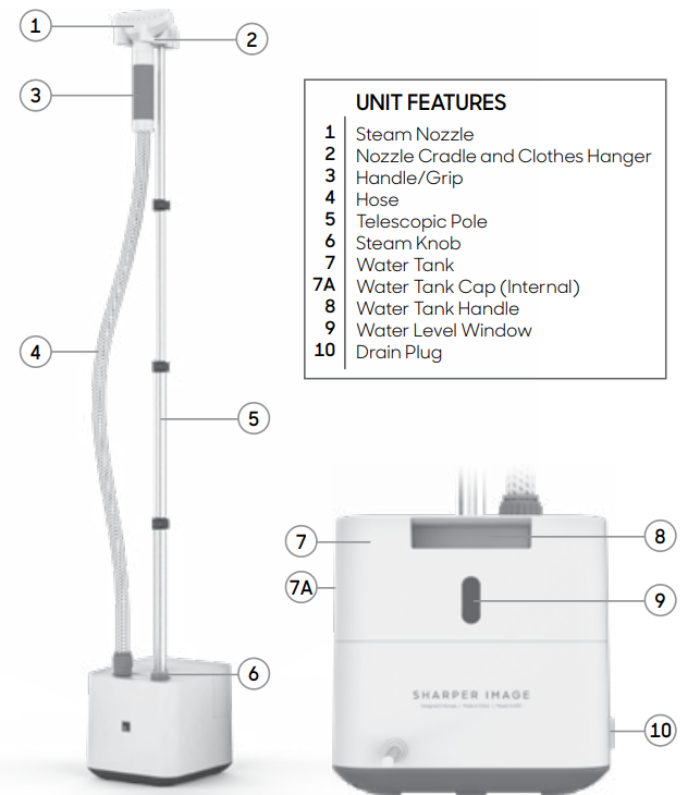 Sharper Image CANISTER GARMENT STEAMER SI-470-product-a