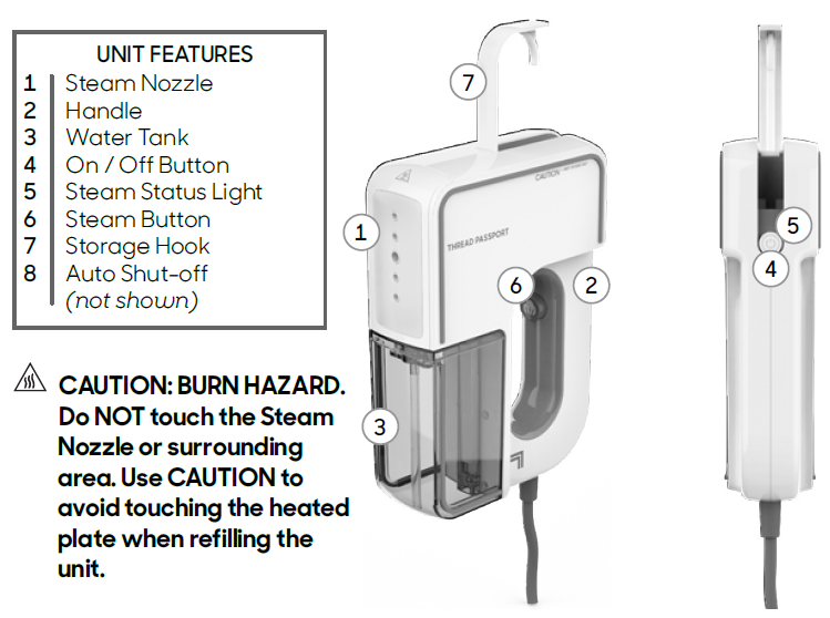 sharper image HANDHELD GARMENT STEAMER THREAD PASSPORT-PRODUCT-A