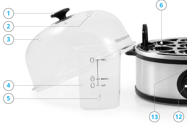 elite gourmet STAINLESS STEEL EASY EGG COOKER-PRODUCT-A