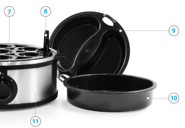 elite gourmet STAINLESS STEEL EASY EGG COOKER-PRODUCT-B