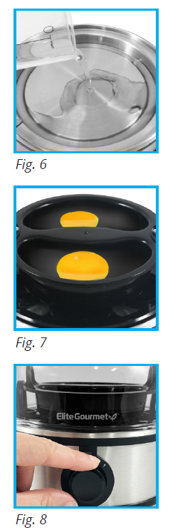 elite gourmet STAINLESS STEEL EASY EGG COOKER-USE-B