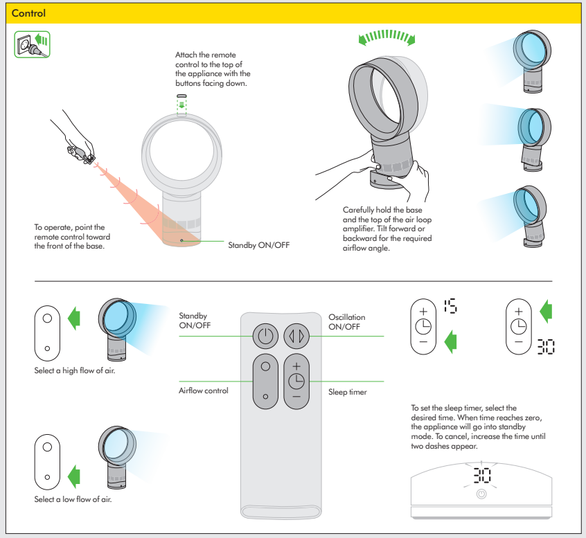 Dyson Cool AM06 Desk Fan-control